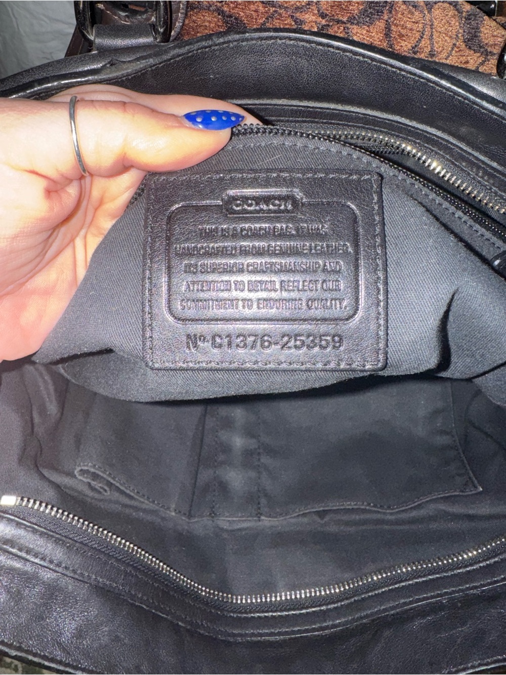 Coach Black Leather Satchel with Tassel Detail - Picture 4 of 5